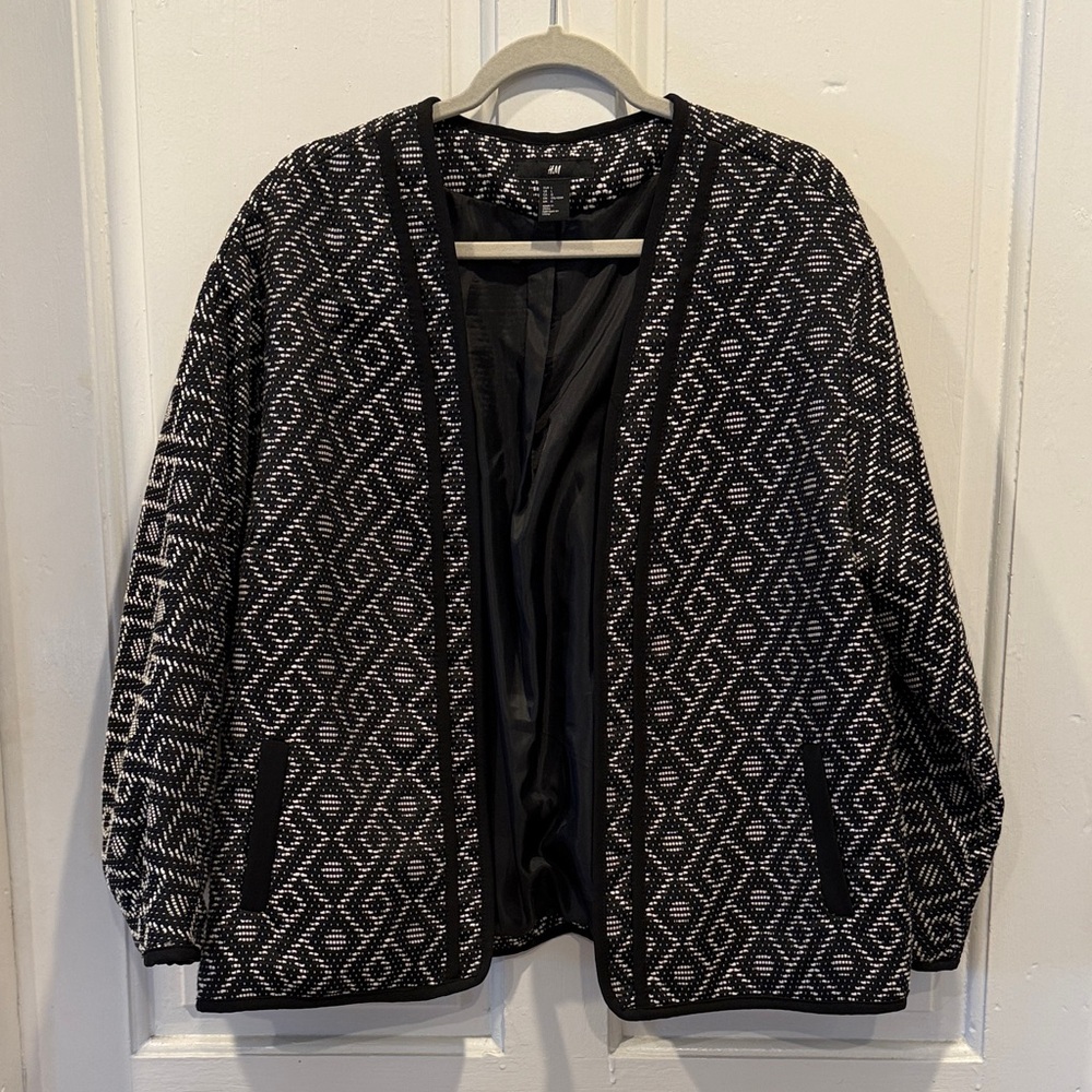 H&M Black and White Textured Jacket
